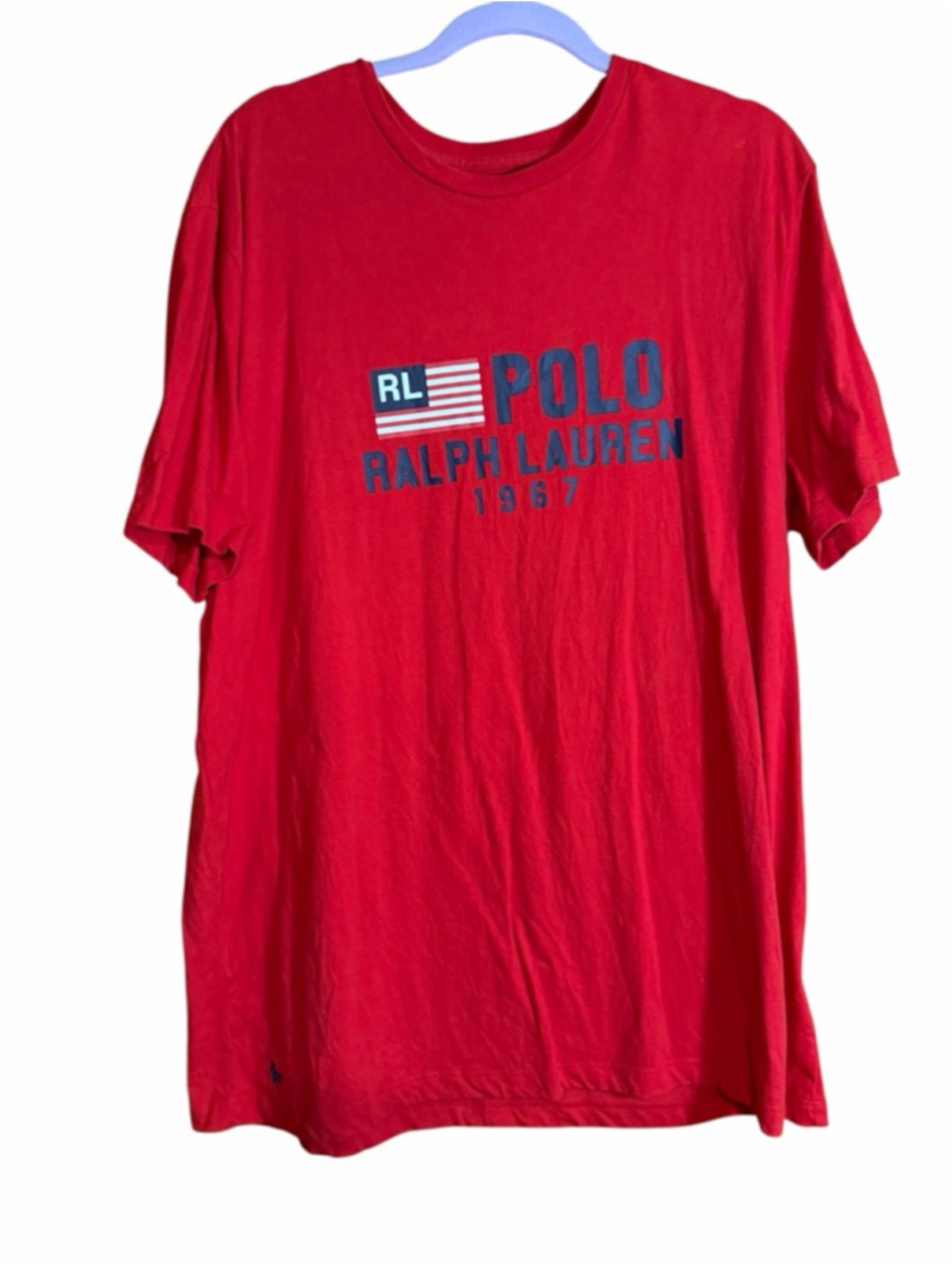 Polo Ralph Lauren mens red graphic logo cotton Tshirt size XL
